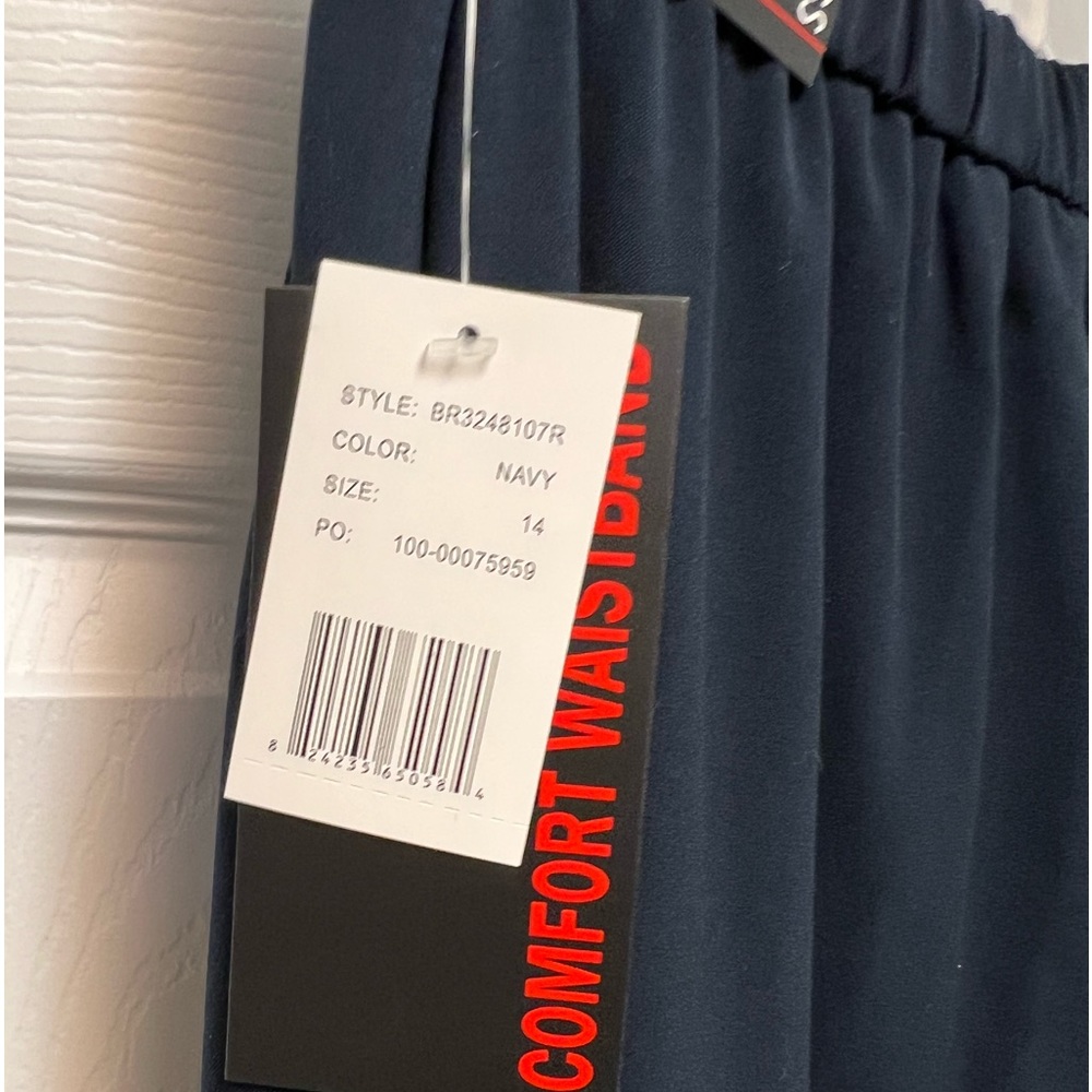 Briggs New York Comfort Waistband Navy Blue Pants Hidden Elastic Wpockets 14 NWT - Picture 10 of 13